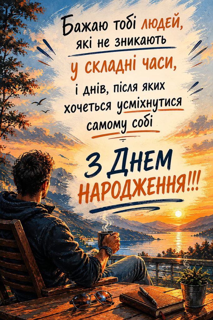 Короткі чоловічі привітання з Днем народження картинка 4