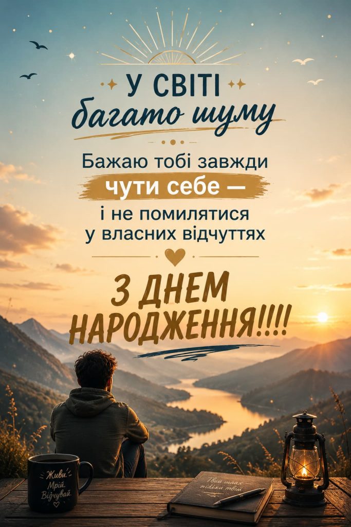 Короткі чоловічі привітання з Днем народження картинка 6