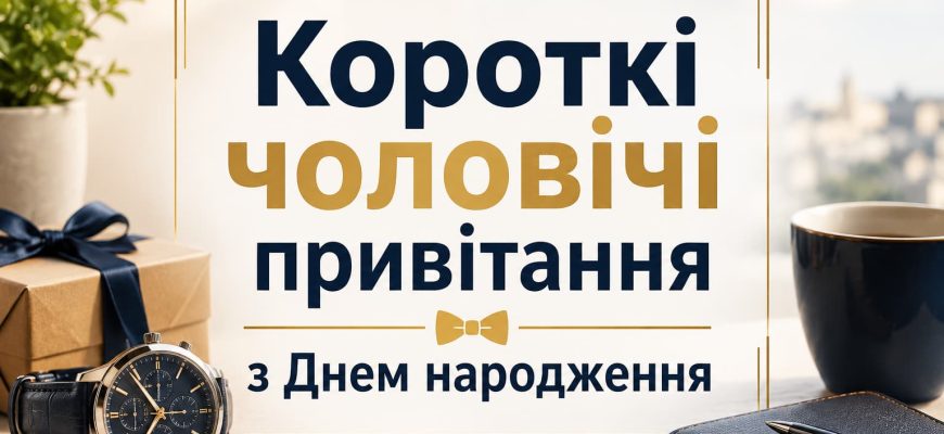Короткі чоловічі привітання з Днем народження