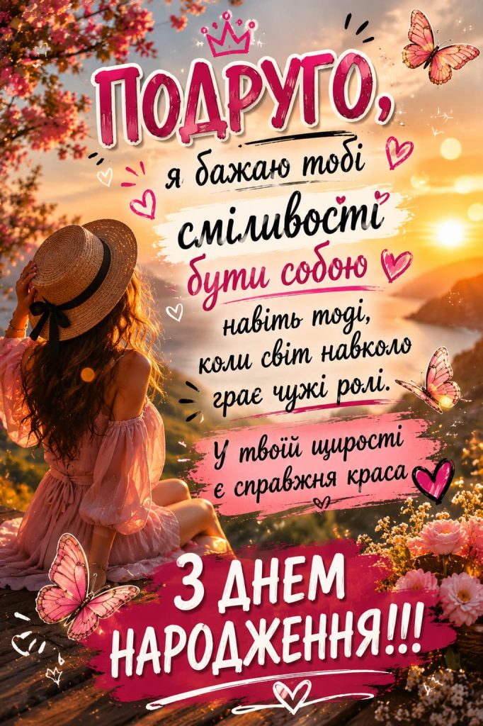 Короткі привітання з Днем народження для подруги картинка 5