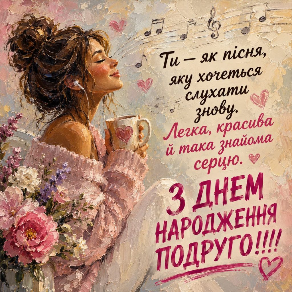 Короткі привітання з Днем народження для подруги картинка 6