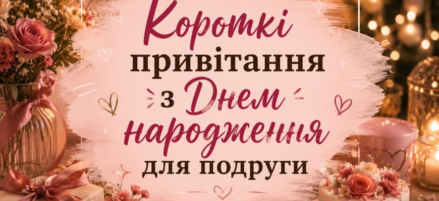 Короткі привітання з Днем народження для подруги