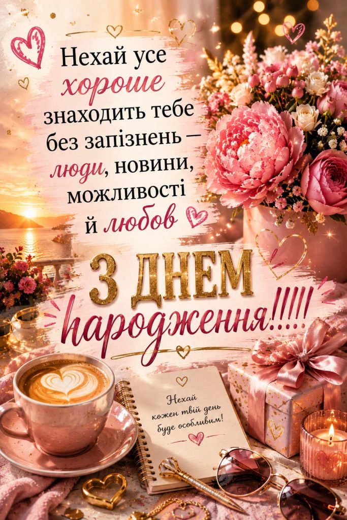 Короткі привітання з Днем народження для жінок картинка 5