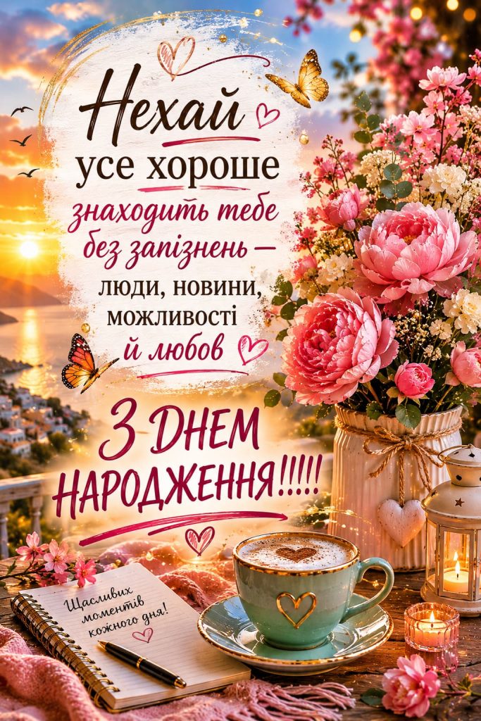 Короткі привітання з Днем народження для жінок картинка 6