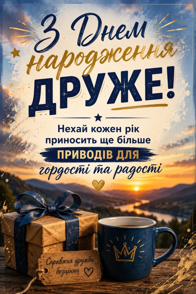 Короткі привітання з Днем народження друга картинка 1