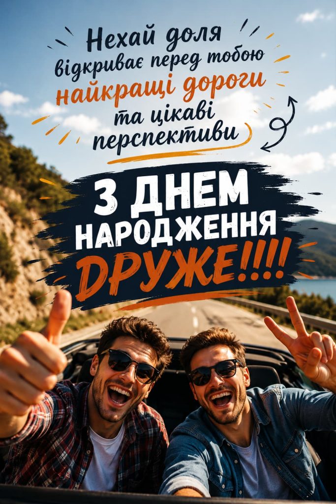 Короткі привітання з Днем народження друга картинка 2