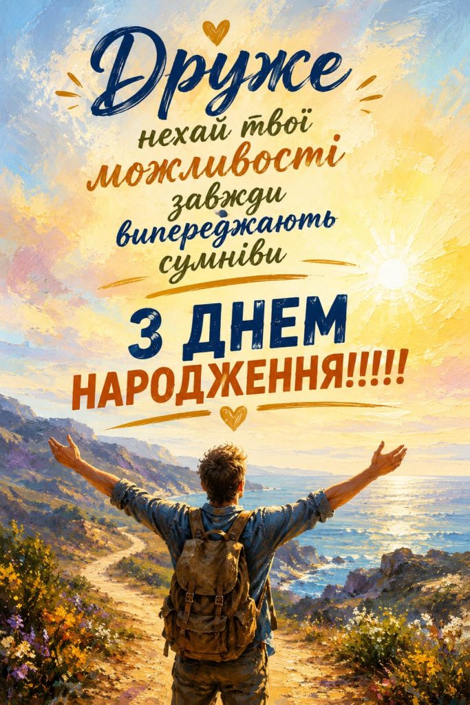 Короткі привітання з Днем народження друга картинка 3