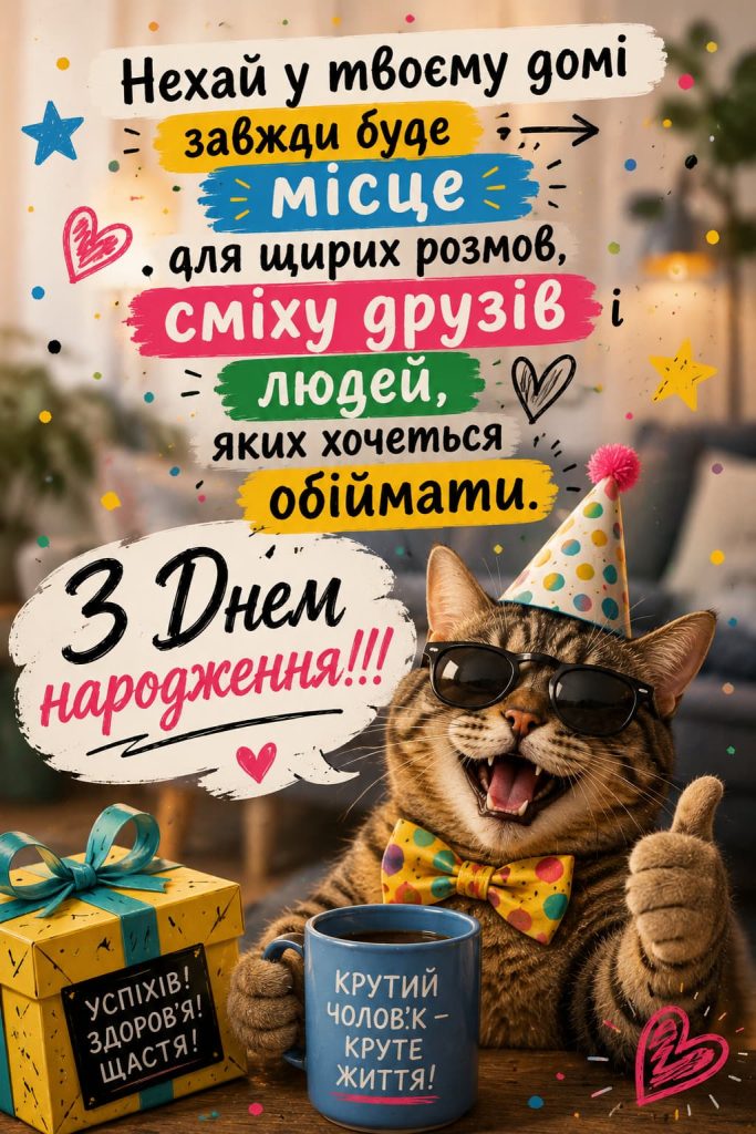 Привітання з Днем народження для чоловіків своїми словами картинка 2