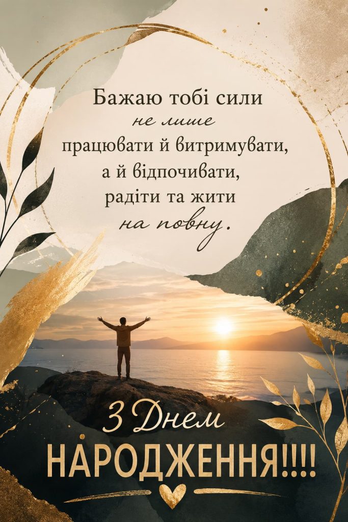 Привітання з Днем народження для чоловіків своїми словами картинка 5