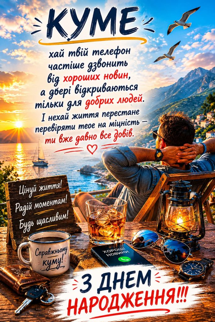Привітання з Днем народження для кума до сліз картинка 5