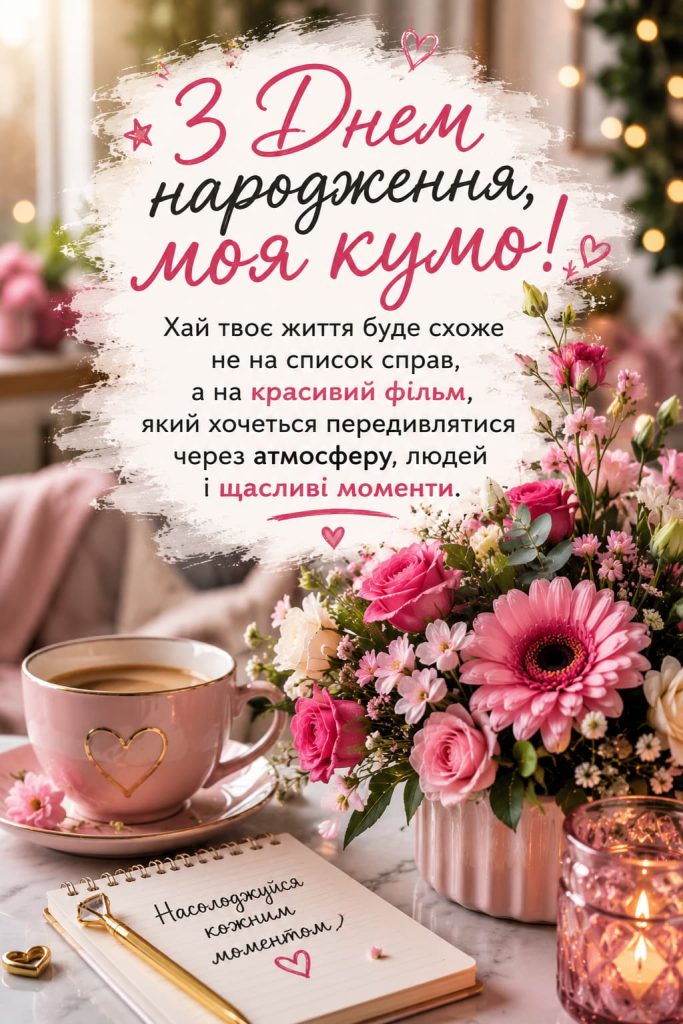 Привітання з Днем народження для куми своїми словами картинка 4