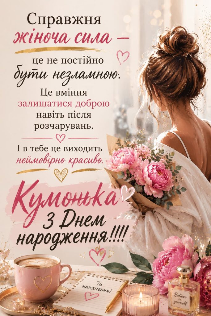 Привітання з Днем народження для куми своїми словами картинка 5