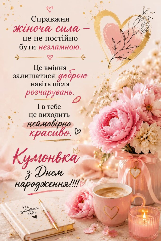 Привітання з Днем народження для куми своїми словами картинка 6