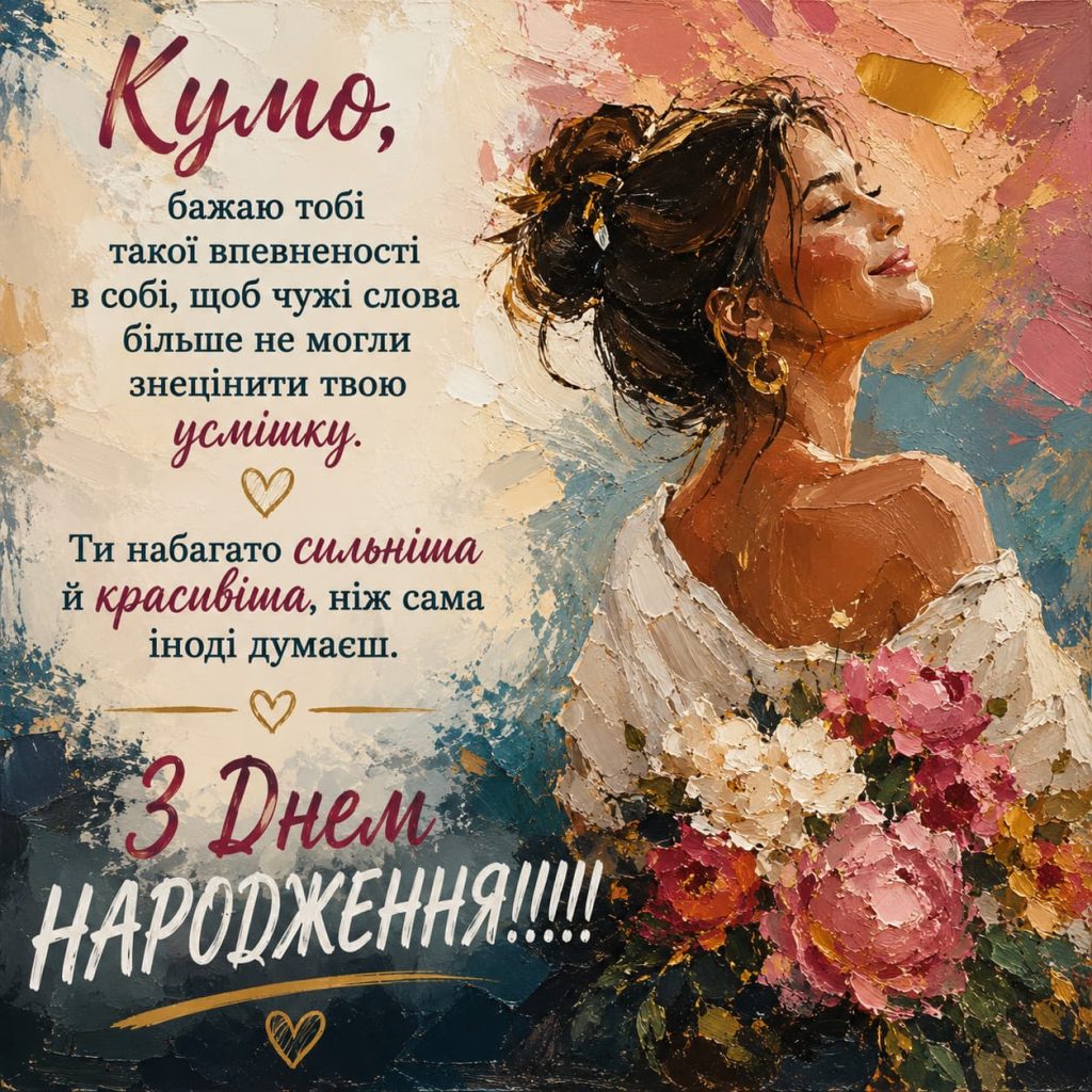 Привітання з Днем народження для куми своїми словами картинка 7
