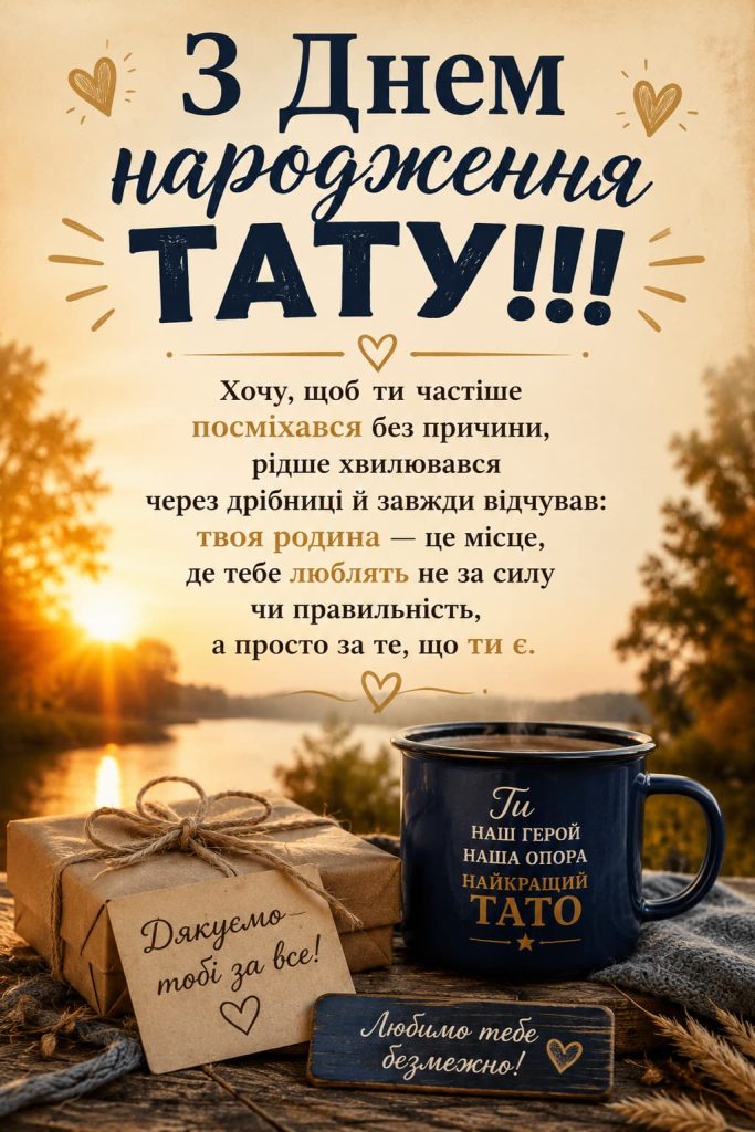Привітання з Днем народження для тата своїми словами картинка 1