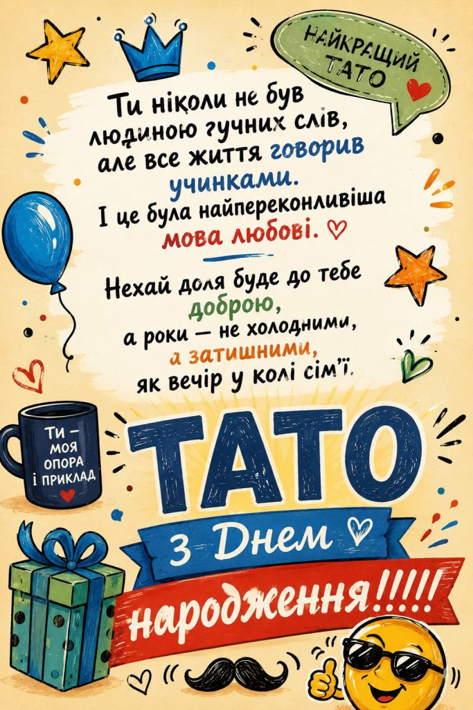 Привітання з Днем народження для тата своїми словами картинка 2