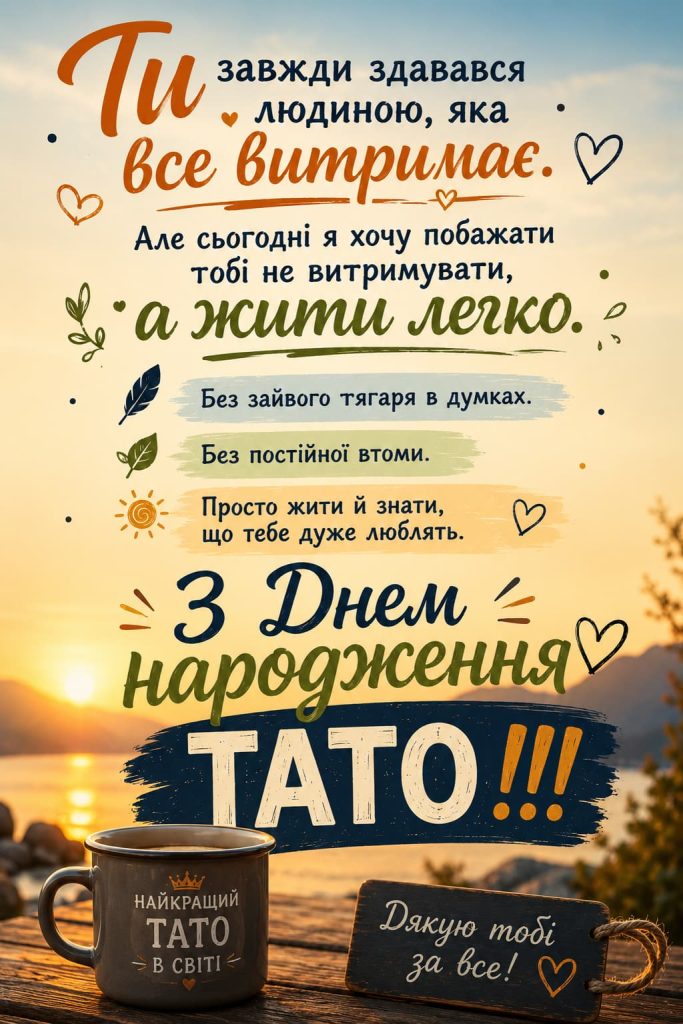 Привітання з Днем народження для тата своїми словами картинка 6