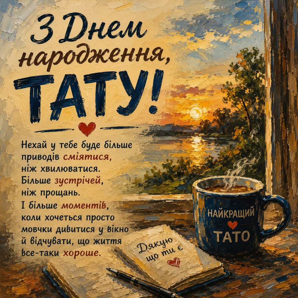 Привітання з Днем народження для тата своїми словами картинка 7