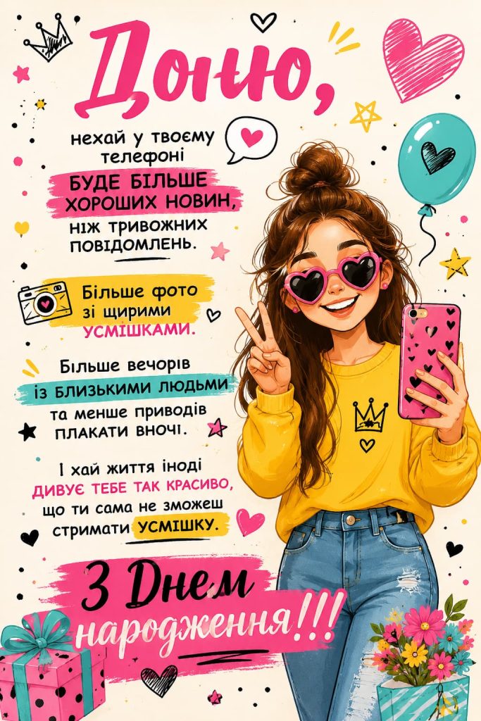 Привітання з Днем народження доньці своїми словами картинка 2