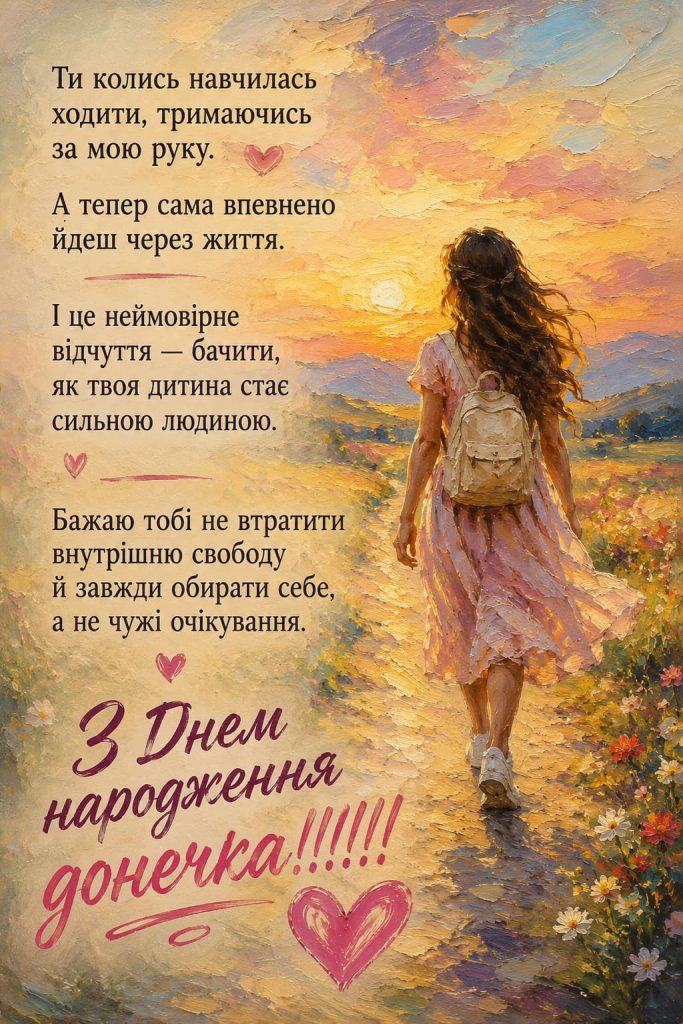 Привітання з Днем народження доньці своїми словами картинка 4