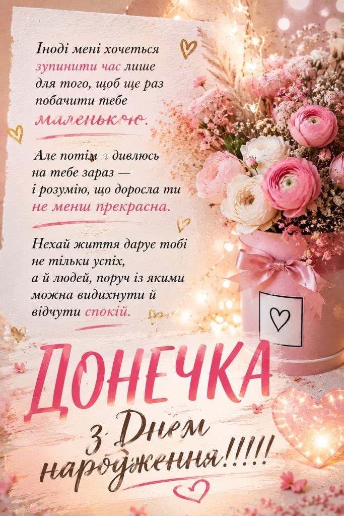 Привітання з Днем народження доньці своїми словами картинка 6