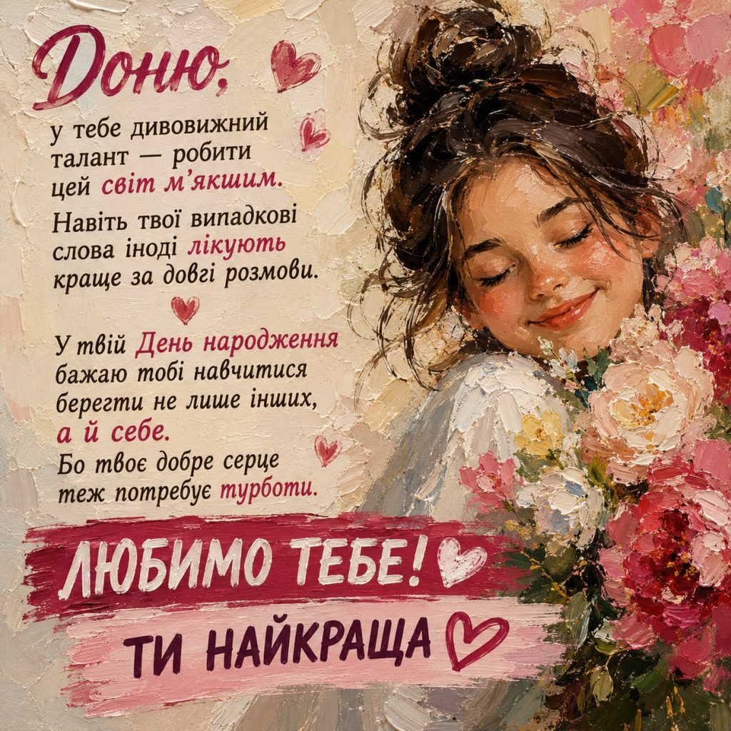 Привітання з Днем народження доньці своїми словами картинка 7