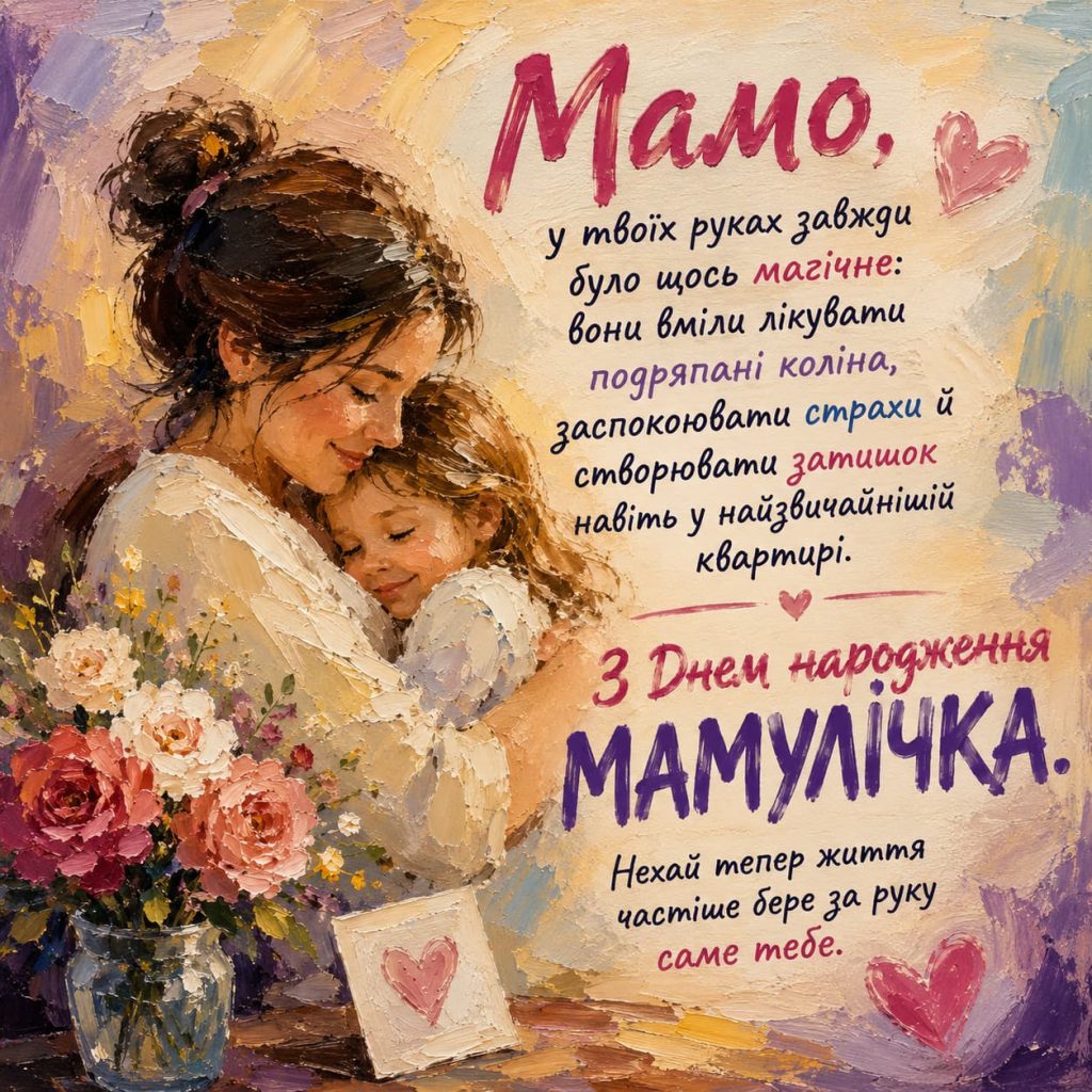 Привітання з Днем народження мамі своїми словами картинка 6