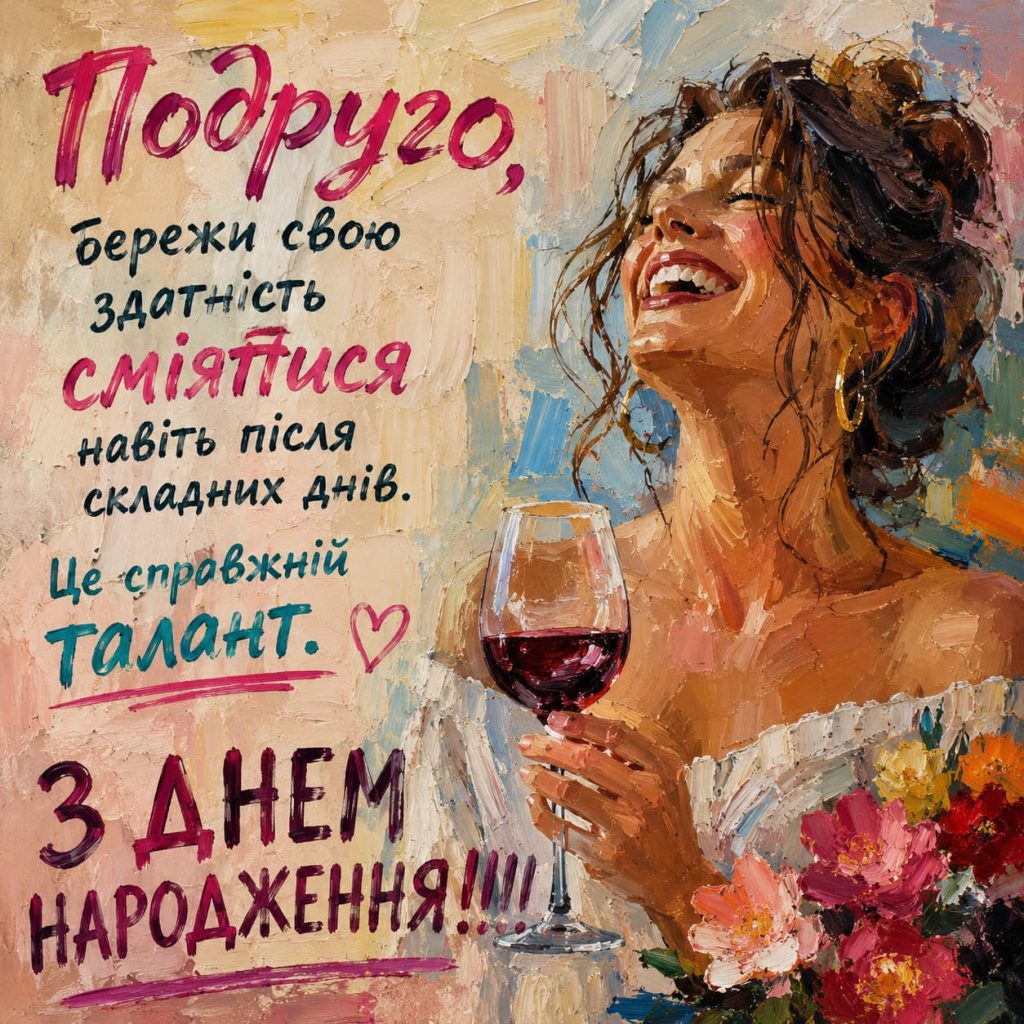 Привітання з Днем народження подруги своїми словами картинка 6