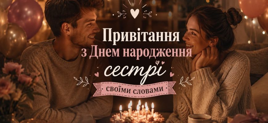 Привітання з Днем народження сестрі своїми словами