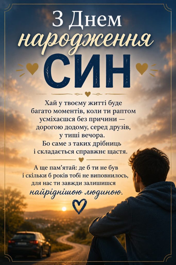 Привітання з Днем народження сину своїми словами картинка 1