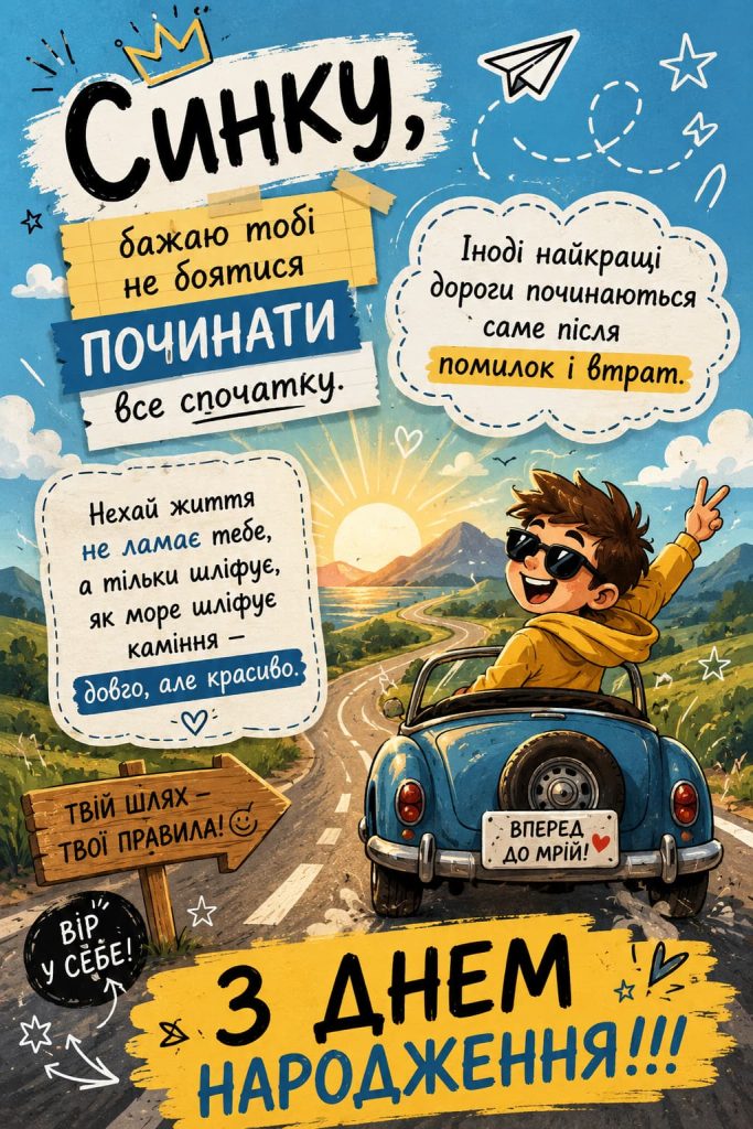 Привітання з Днем народження сину своїми словами картинка 2