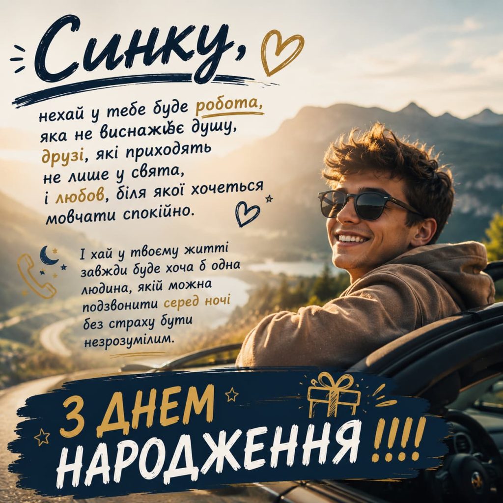 Привітання з Днем народження сину своїми словами картинка 7