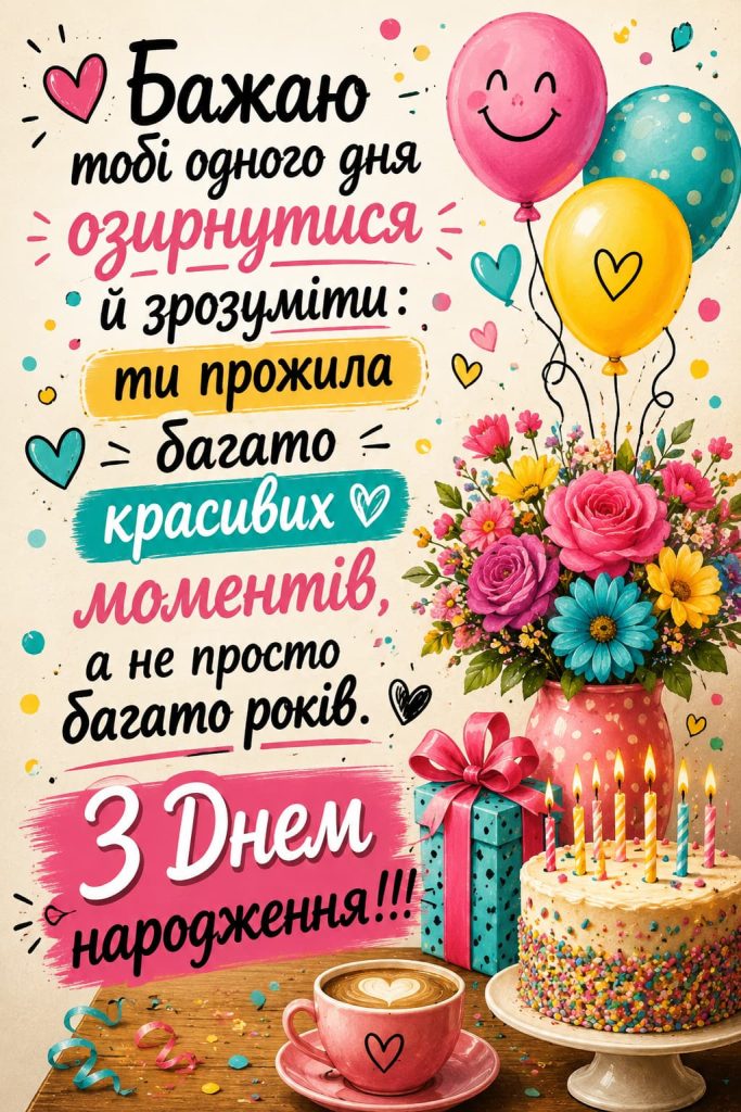 Привітання з Днем народження жінці своїми словами картинка 2
