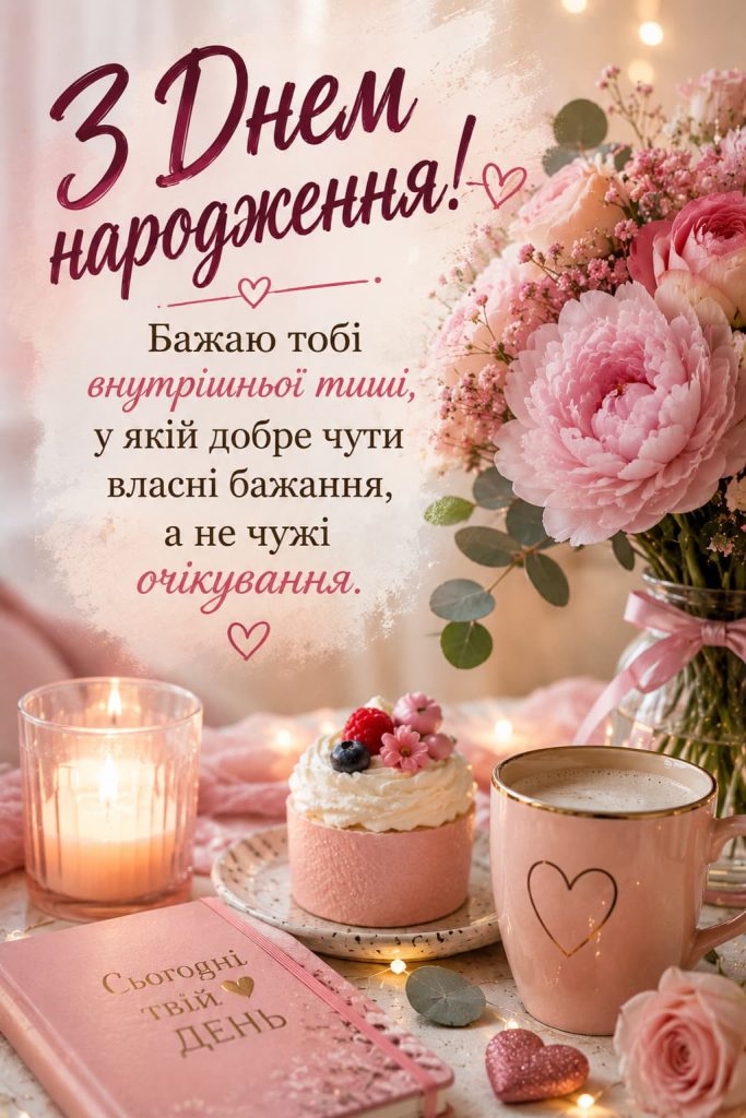Привітання з Днем народження жінці своїми словами картинка 4