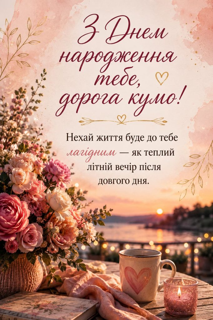 Зворушливі привітання з Днем народження для куми картинка 1