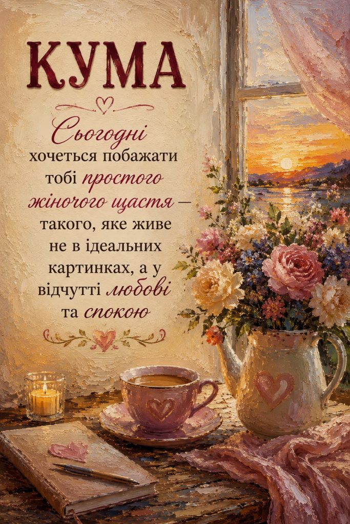 Зворушливі привітання з Днем народження для куми картинка 3