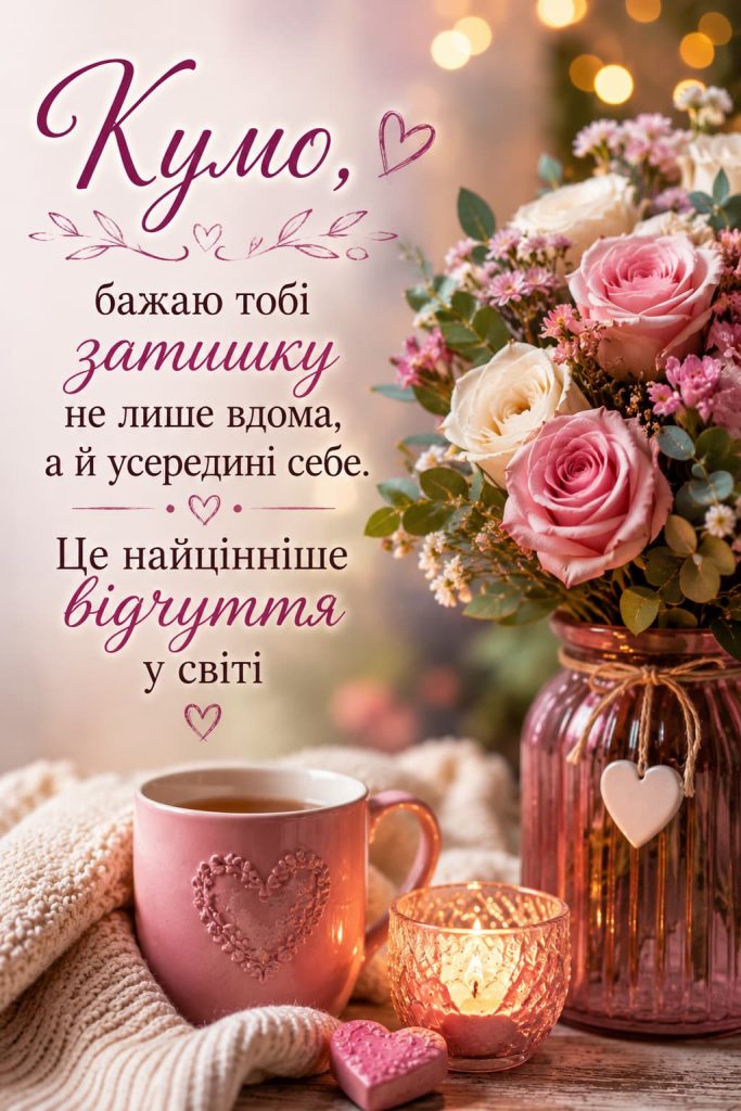 Зворушливі привітання з Днем народження для куми картинка 4