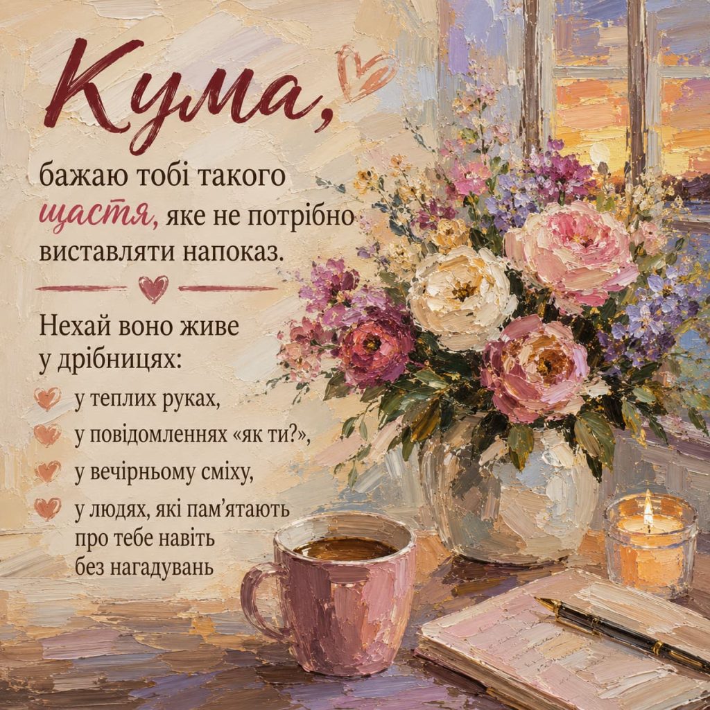 Зворушливі привітання з Днем народження для куми картинка 6