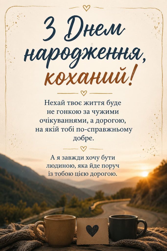 Зворушливі привітання з Днем народження коханому картинка 2