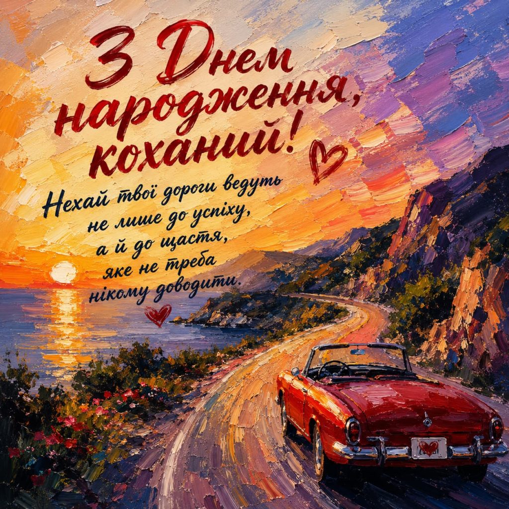 Зворушливі привітання з Днем народження коханому картинка 7