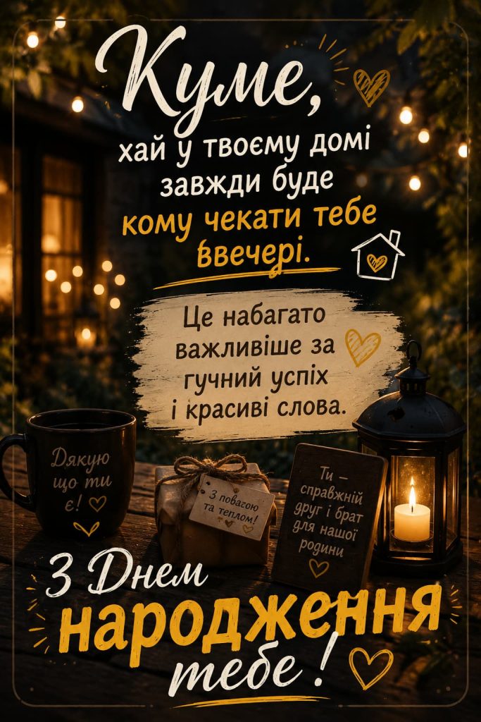 Зворушливі привітання з Днем народження куму картинка 5