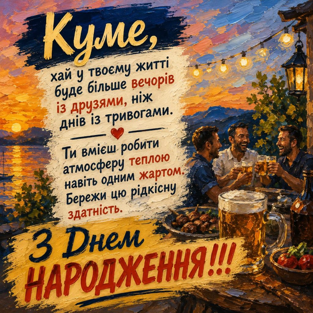 Зворушливі привітання з Днем народження куму картинка 6