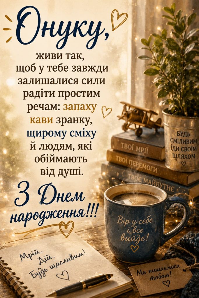 Зворушливі привітання з Днем народження онукові картинка 1