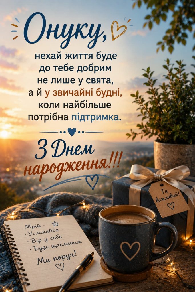 Зворушливі привітання з Днем народження онукові картинка 4