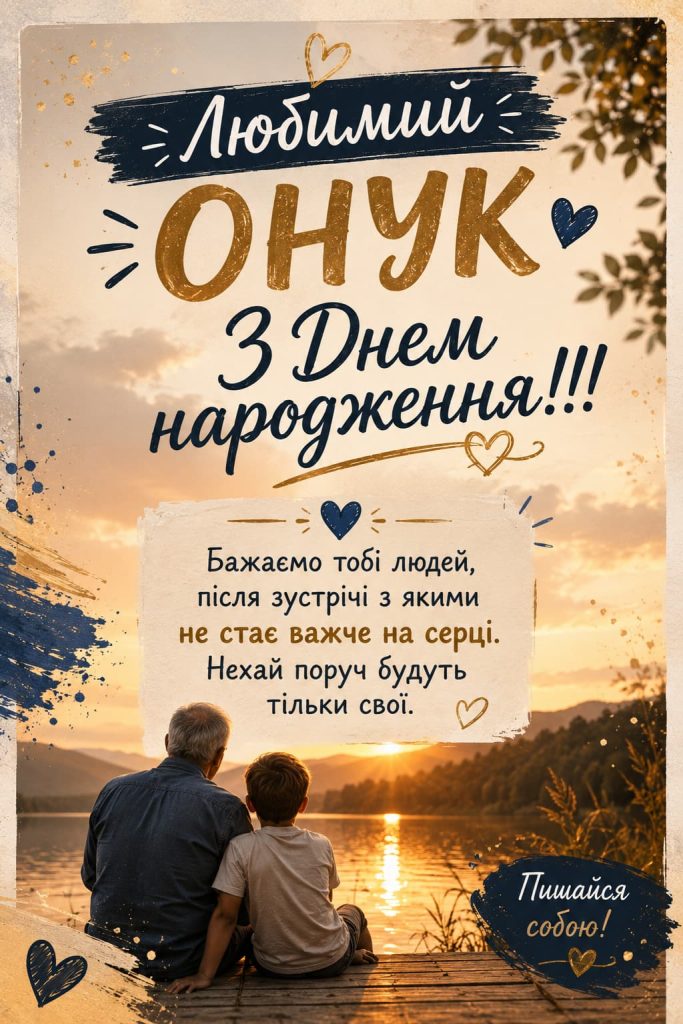 Зворушливі привітання з Днем народження онукові картинка 5