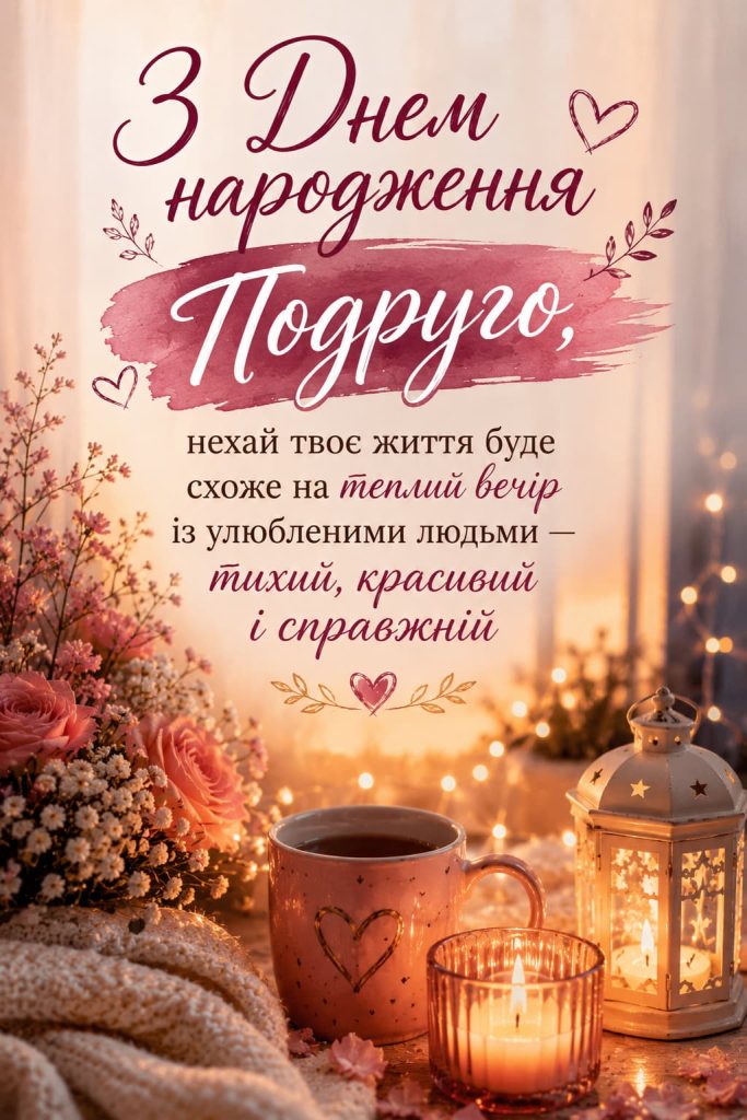Зворушливі привітання з Днем народження подруги та картинки — слова, які залишаються в серці навіть після свята