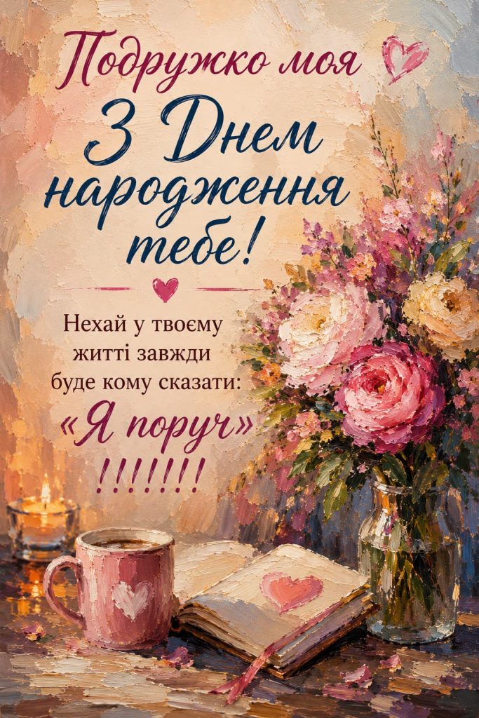 Зворушливі привітання з Днем народження подруги та картинки — слова, які залишаються в серці навіть після свята