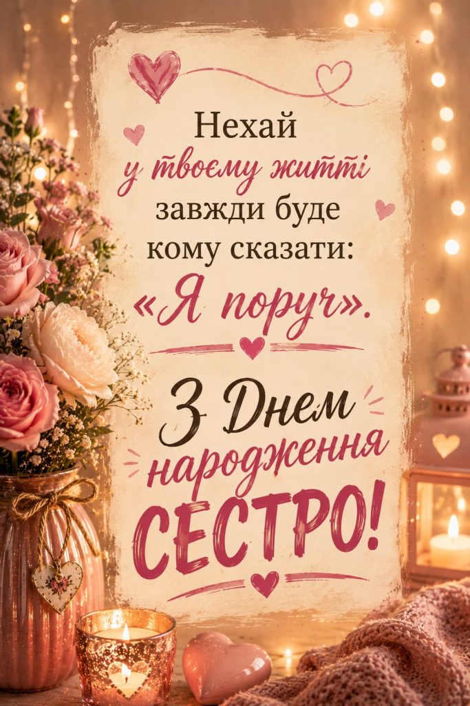 Зворушливі привітання з Днем народження сестрі картинка 2