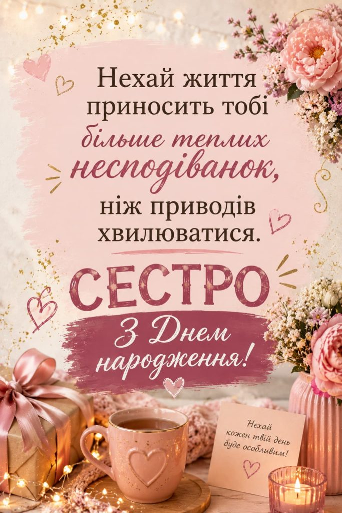Зворушливі привітання з Днем народження сестрі картинка 4