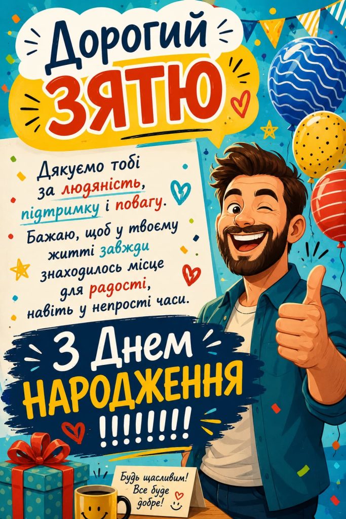 Зворушливі привітання з Днем народження зятю картинка 2